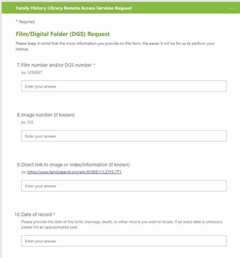 Film/Digital Folder Request Form