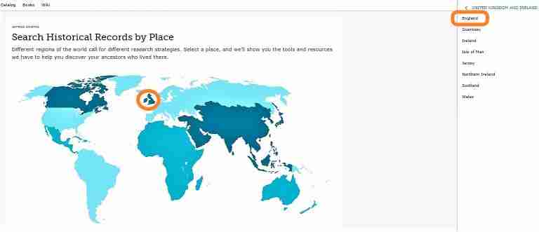 World Map Search Historical Records by Place