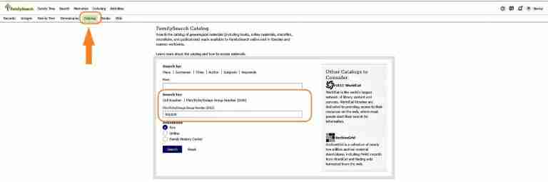 Catalog search by film number