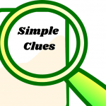 Magnifying glass paper with words simple clues