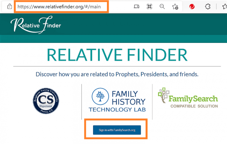 Relative Finder Website with Login box