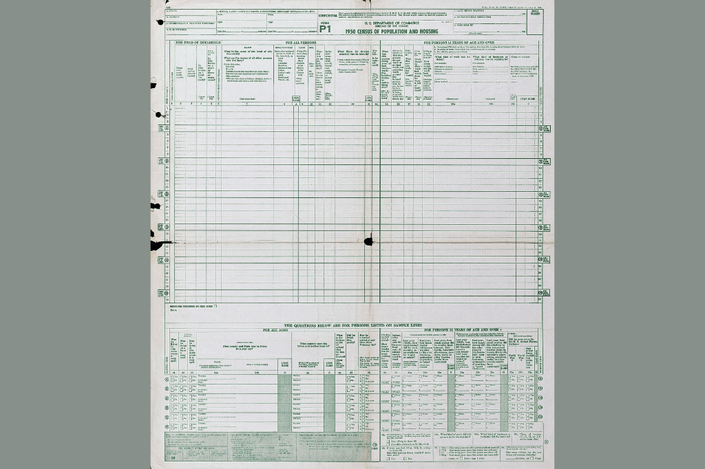 Blank 1950 U.S. Census