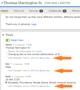 FamilySearch showing blue highlights to click