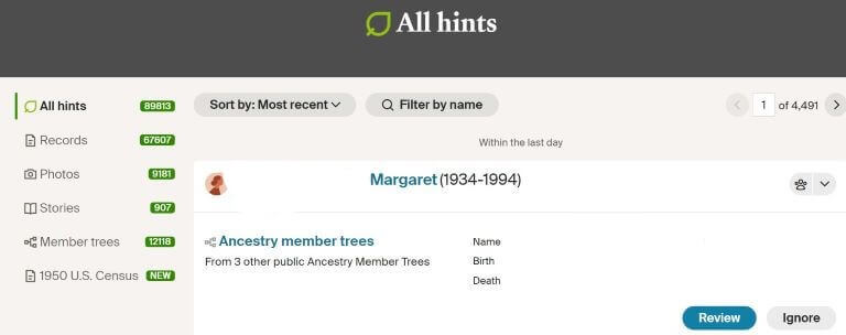 All My Hints on Ancestry