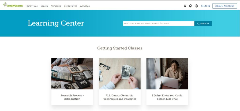 FamilySearch Learning Center