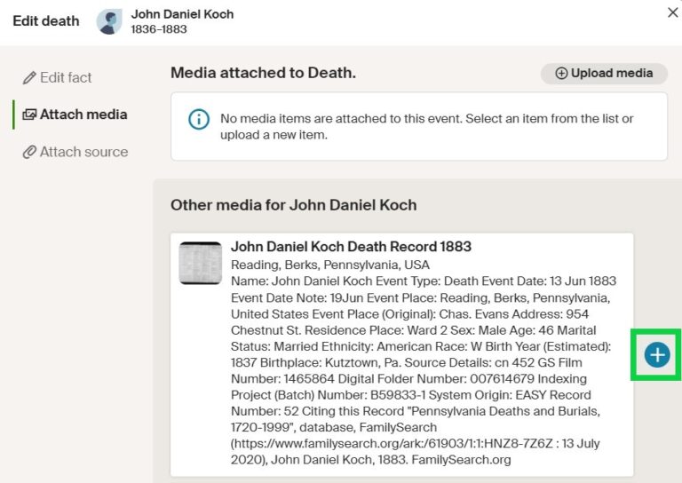 Edit Death to John Daniel Koch facts. Add media.