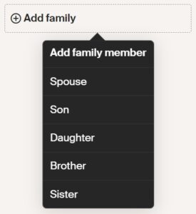 Add family member to Ancestry Tree