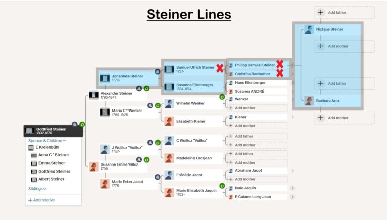 Steiner ancestry lines