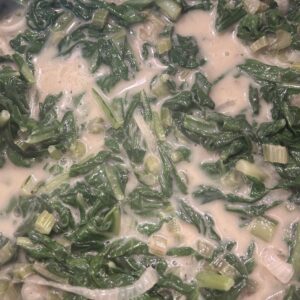 Swiss Chard in a cream sauce with onions