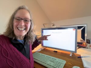 Nancy Smiling as she installed Ubuntu