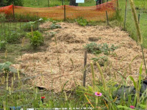 A closer look at the cardboad and straw job.